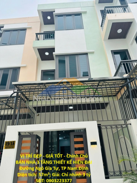 Vị trí đẹp - giá tốt - chính chủ bán nhà 3 tầng thiết kế hiện đại  đường ngô gia tự, tp nam định