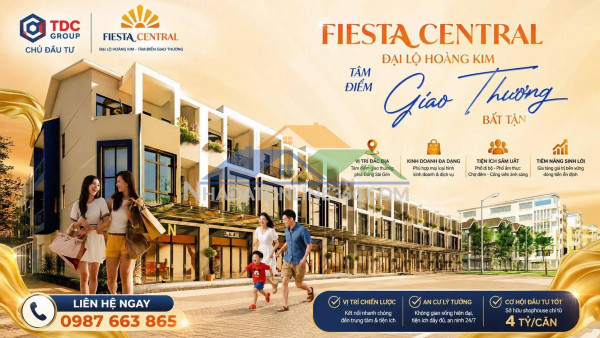 Fiesta central bình dương 0987663865 nhà phố 2 mặt tiền giá 4,3 tỷ bằng căn hộ chung cư
