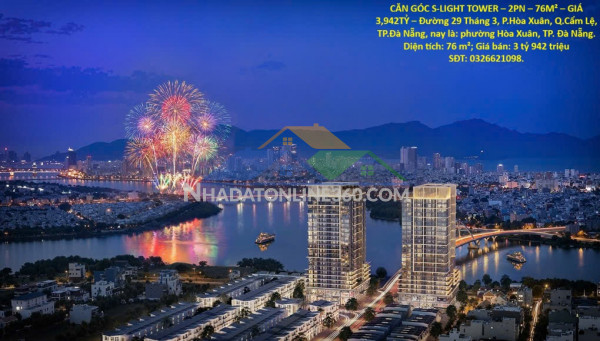 Căn góc s-light tower – 2pn – 76m² – giá 3,942tỷ – đường 29 tháng 3, p.hòa xuân, q.cẩm lệ, tp.đà nẵng