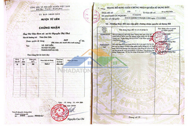 Bán gấp 369m2 đất ở đức diễn, phú diễn - đường thoáng, sổ đỏ - quỹ đất lớn - vị trí đẹp