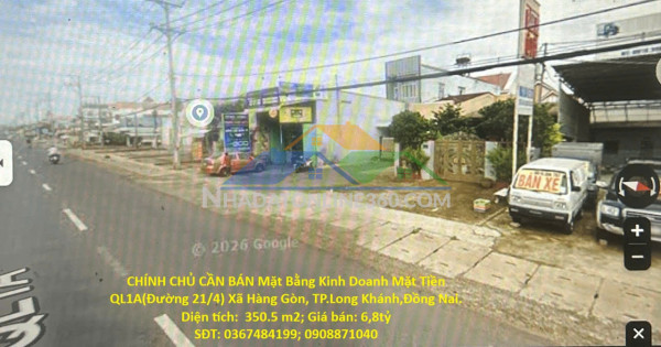 Chính chủ cần bán mặt bằng kinh doanh mặt tiền ql1a(đường...