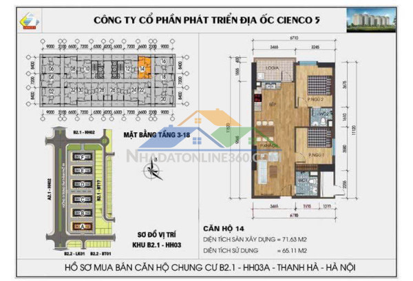 Chủ Nhà Cần Bán Gấp Căn 2 Ngủ Hh03F  Chung Cư Thanh Hà