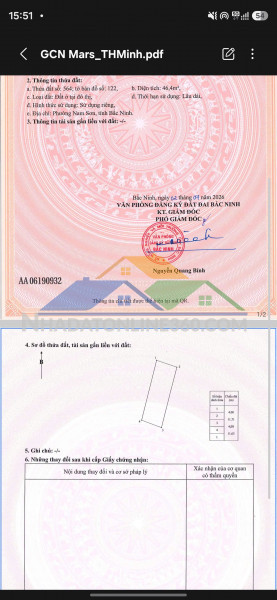 Bán đất đường tam giang, tp bắc ninh, 46,4m2, nhỉnh 1 tỷ, miễn...