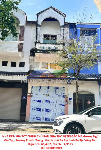 Nhà đẹp- giá tốt chính chủ bán nhà thô vị trí đắc địa ngay trung tâm tp bà rịa, brvt