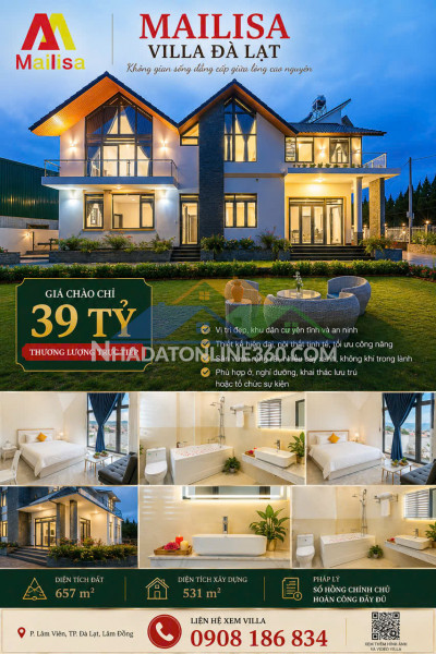 Siêu phẩm bán villa mailisa đà lạt – đẳng cấp thượng lưu...