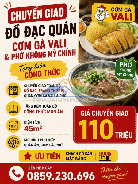 Giá tốt - chuyển giao đồ đạc quán cơm gà vali và phở không...