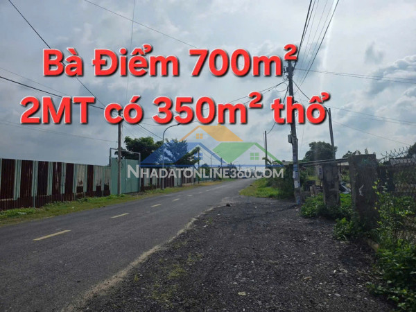 2 mặt tiền bà điểm – 700m² - có 350m² thổ cư - kinh doanh đa dụng