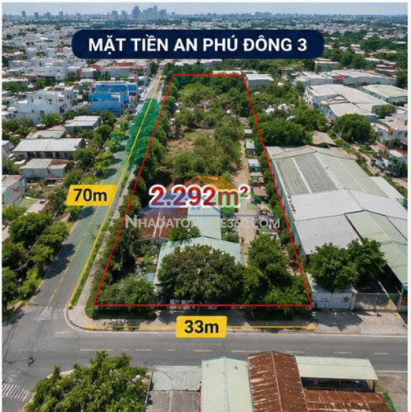 Chủ gấp bán 2.292m² mặt tiền an phú đông 3 – ngang 33m  chỉ 50 tỷ