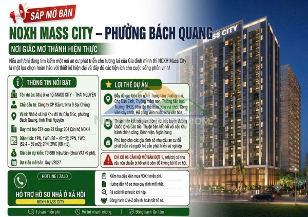 Nhà ở xã hội mass city thái nguyên phường bách quang