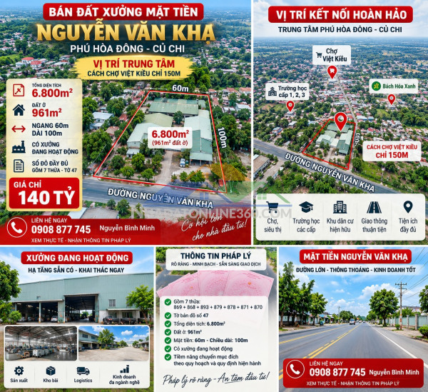 Hiếm – 6.800m² đất  mặt tiền nguyễn văn khạ, củ chi –...