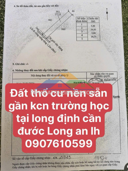 Chính chủ bán 14 lô đất nền tại ấp 5, long cang, tây ninh -...
