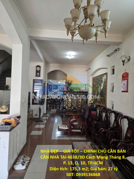 Nhà đẹp – giá tốt – chính chủ cần bán căn nhà tại 463b/3d cách mạng tháng 8, p. 13, q. 10, tp.hcm