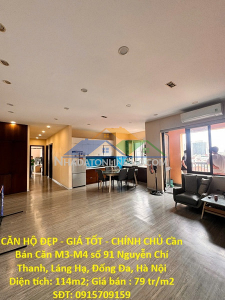 Căn hộ đẹp - giá tốt - chính chủ cần bán căn m3-m4 số 91 nguyễn chí thanh, láng hạ, đống đa, hà nội