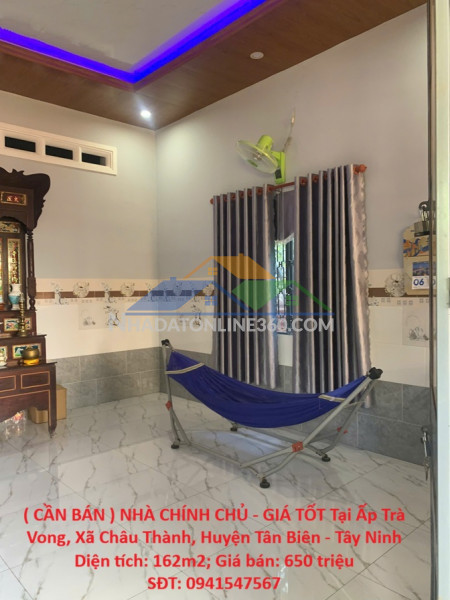 ( cần bán ) nhà chính chủ - giá tốt tại ấp trà vong, xã châu thành, huyện tân biên - tây ninh