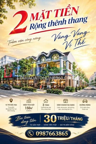 Dự án nhà phố 2 mặt tiền fiesta central bìng dương tài sản đầu tư gia tăng tài sàn 0987663865