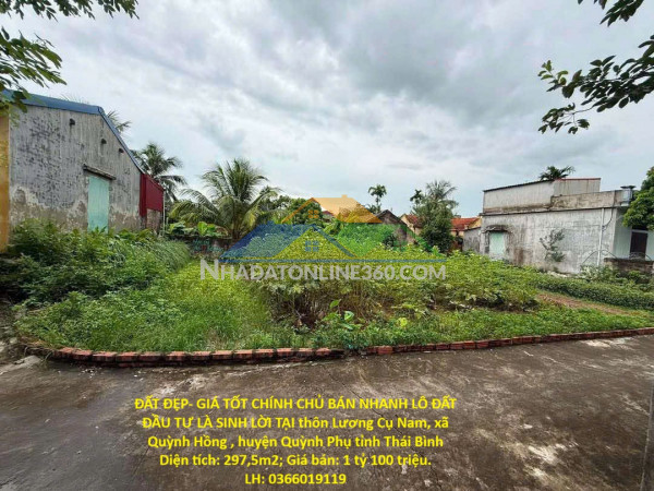 Đất đẹp- giá tốt chính chủ bán nhanh lô đất đầu tư là sinh lời tại huyện quỳnh phụ tỉnh thái bình