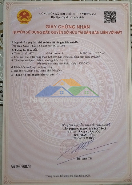 Bán 2 lô đất liền kề – xã xuân phú, tp. đồng nai