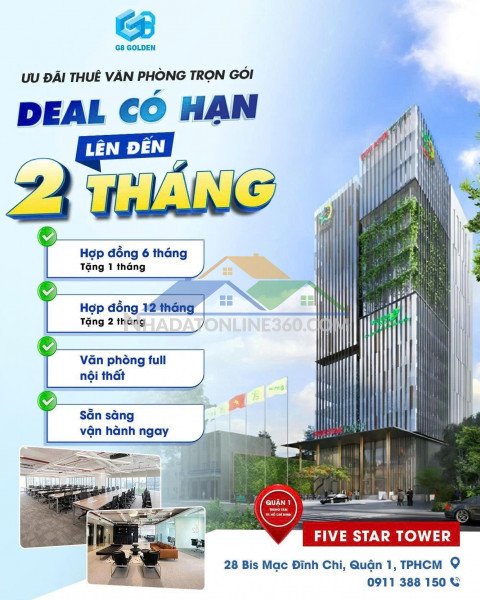 Văn phòng trọn gói trung tâm q1 - 5,5 triệu/tháng