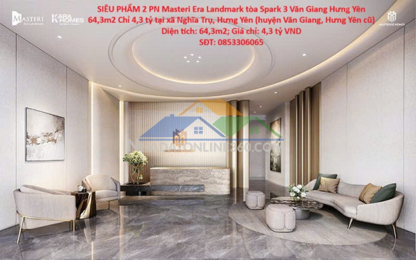 Siêu phẩm 2 pn masteri era landmark tòa spark 3 văn giang hưng yên...