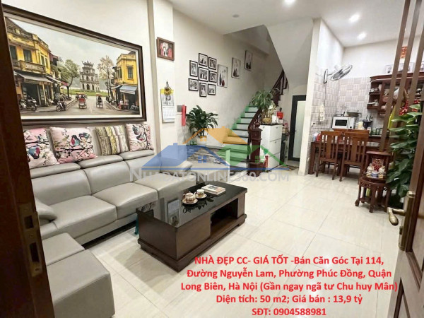 Nhà đẹp cc- giá tốt -bán căn góc tại 114, đường nguyễn lam,...