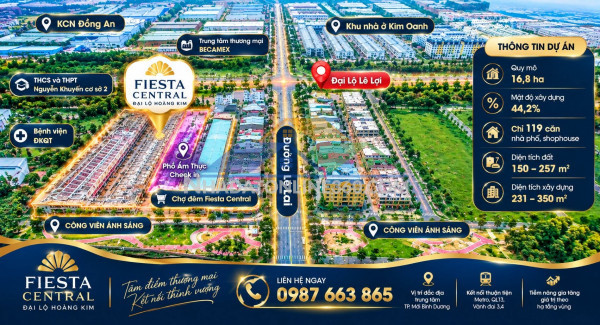 Fiesta central becamex bình dương 0987663865  – nhà phố 2 mặt tiền chỉ 4,6 tỷ/căn