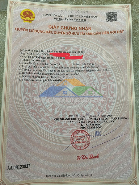 Đất đẹp – giá tốt – cần bán nhanh đất thổ cư, ea kao,...