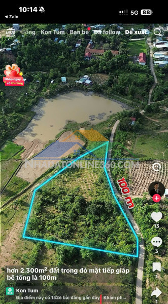 Nhà đẹp – giá tốt - cần bán nhanh lô đất view hồ tại xã đắk rơ va, phường kon tum, quảng ngãi