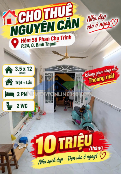 Chủ hạ 2 tỷ bán nhà xvnt, bình thạnh 58m2 6pn hàng xanh 5.5tỷ
