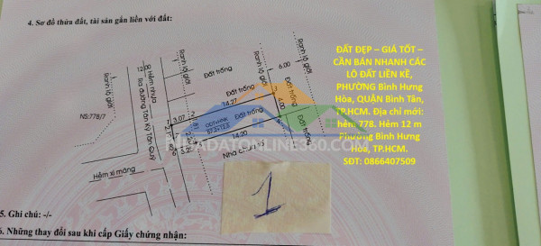 Đất đẹp – giá tốt – cần bán nhanh các lô đất liền kề, phường bình hưng hòa, quận bình tân, tp.hcm