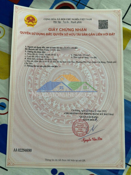 Đầu tư sinh lời - chính chủ bán đất mặt tiền đường nam cần thơ khu 586, phường hưng phú, tp cần thơ