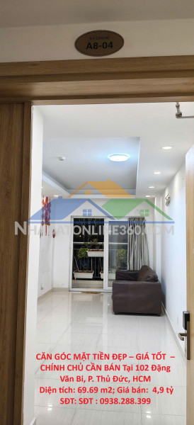 Căn góc mặt tiền đẹp – giá tốt  – chính chủ cần bán tại 102 đặng văn bi, p. thủ đức, hcm