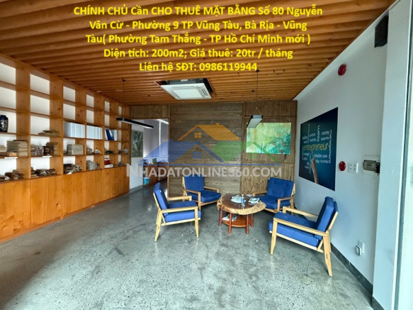Chính chủ cần cho thuê mặt bằng số 80 nguyễn văn cừ - phường 9 tp vũng tàu, bà rịa - vũng tàu