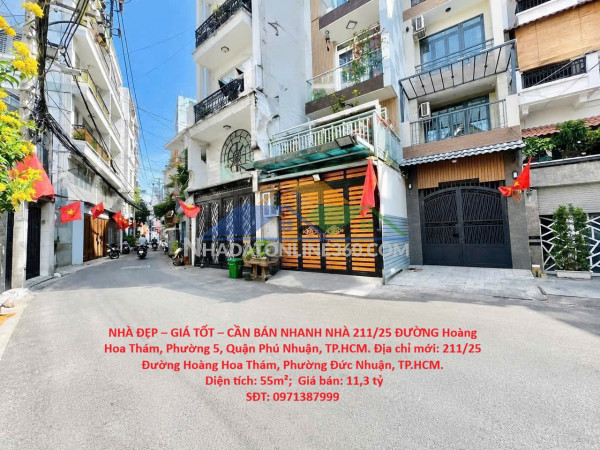 Nhà đẹp – giá tốt – cần bán nhanh nhà 211/25 đường hoàng hoa thám, phường 5, quận phú nhuận, tp.hcm