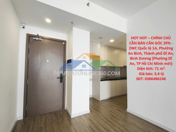 Hot hot – chính chủ cần bán căn góc 2pn - 2wc, dĩ an, đầu bình...