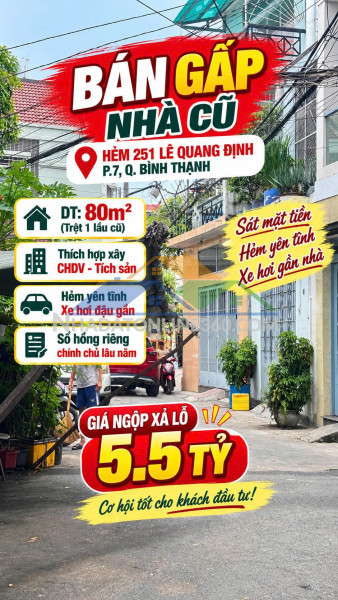 Giảm 2 tỷ bán nhà lê quang định bình thạnh, 78m2  xây chdv, 5.5tỷ