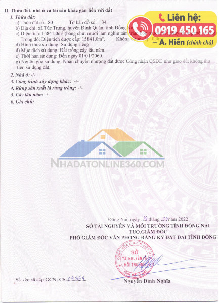 Chính chủ cần bán gấp đất cao su 15.840m tại Túc Trưng, Đồng Nai