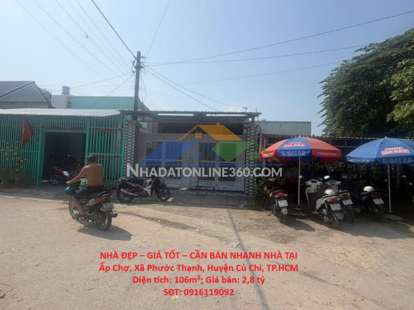 Nhà đẹp – giá tốt – cần bán nhanh nhà tại ấp chợ, xã phước thạnh, huyện củ chi, tp.hcm