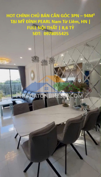 Hot chính chủ bán căn góc 3pn – 94m² tại mỹ đình pearl nam từ...