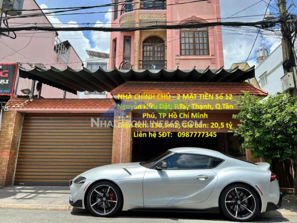 Nhà chính chủ - 2 mặt tiền số 12 nguyễn hữu dật, p.tây thạnh, q.tân phú, tp hồ chí minh