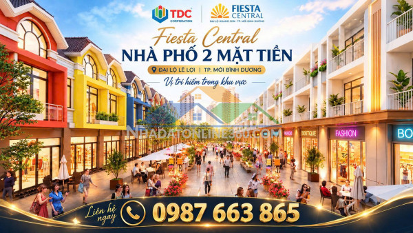 Fiesta central bình dương  – nhà phố 2 mặt tiền, chỉ từ 4...