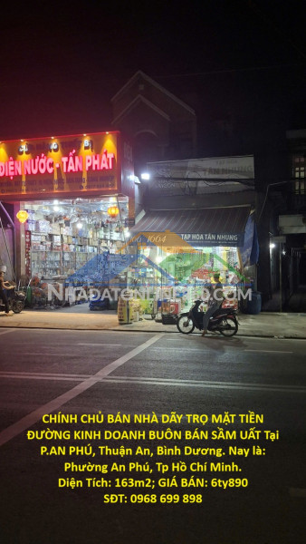 Chính chủ bán nhà dãy trọ mặt tiền đường kinh doanh buôn bán sầm uất tại p.an phú, thuận an, bình dương