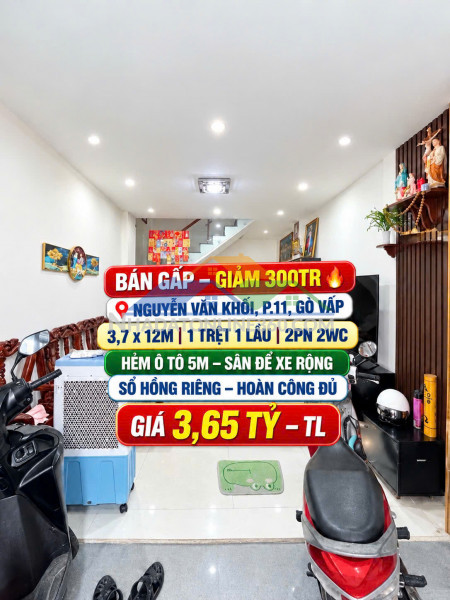Bán nhà hxh 5m nguyễn văn khối gò vấp 45m2 chỉ  3.65tỷ