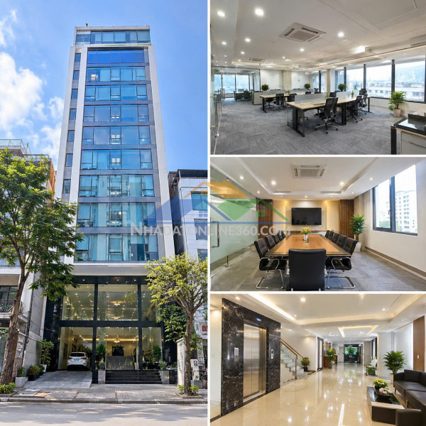Tòa văn phòng dương khuê – 100m² – mt 10m – 10 tầng – 2 mặt thoáng – thang máy – dòng tiền 170tr/tháng