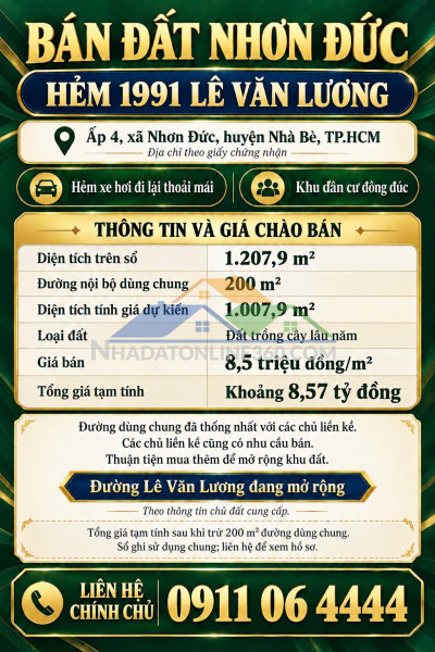 Bán đất tân định & nhơn đức – nhiều lựa chọn diện tích - vị trí đẹp