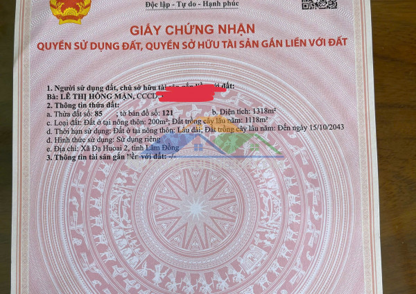 Bán đất mặt tiền ql20 - đạ huoai 2, lâm đồng - diện tích...