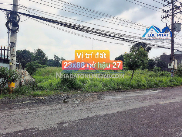 BÁN ĐẤT MẶT ĐƯỜNG NHỰA – AN PHƯỚC, ĐỒNG NAI  Diện tích: 2.210m², ngang 23m, nở hậu 27m, dài 88m