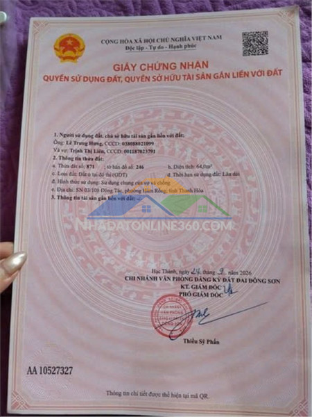 Hot hot – chính chủ cần bán lô đất số 03/108 đông tác (phố kết), p.đông thọ, tp.thanh hóa, thanh hóa
