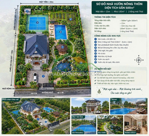 Chính chủ cần bán nhanh lô đất 500 m2 đất mặt tiền 23m, 130m² thổ cư thôn 1,xã bình giang ninh bình.