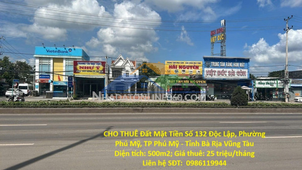 Cho thuê đất mặt tiền số 132 độc lập, phường phú mỹ, tp...