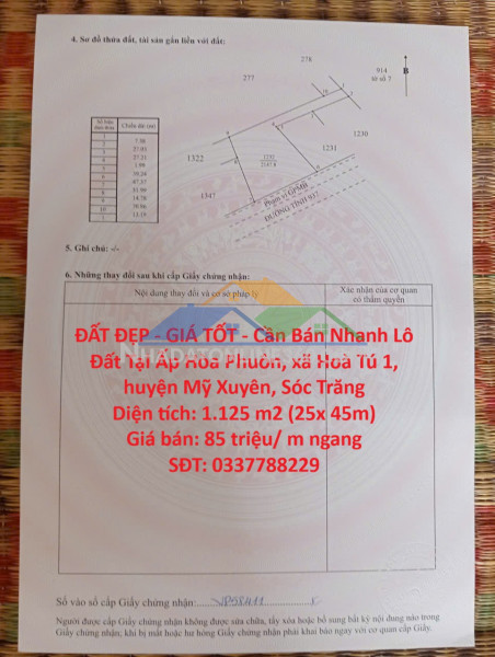 Đất đẹp - giá tốt - cần bán nhanh lô đất tại ấp hòa...